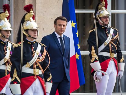 El presidente francés, Emmanuel Macron, en el Palacio del Elíseo.