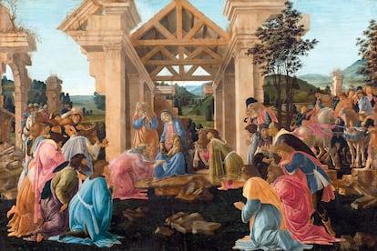 Sandro Botticelli incluyó un ombligo de Venus en plena floración en su obra de La Adoración de los Magos.