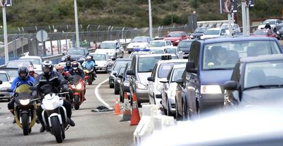 Los visitantes al gran premio de Motociclismo de la Comunidad Valenciana, en la A-3.