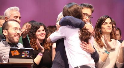 Íñigo Errejon y Pablo Iglesias, este domingo.