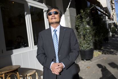 El disidente Chenguangcheng en Barcelona.