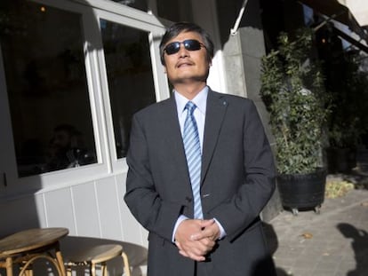 El disidente Chenguangcheng en Barcelona.