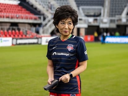 Michele Kang in a Washington Spirit uniform; 2021.