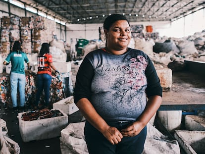 Aline Sousa, director of the Recyclable Materials Cooperative Center, photographed in Brasília, Brazil, on January 15, 2025.