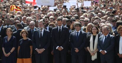 Minuto de Silencio en la Plaza Cataluña.