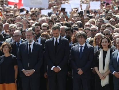 Minuto de Silencio en la Plaza Cataluña.