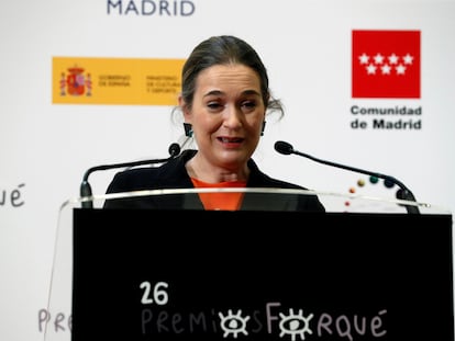Marta Rivera de la Cruz, en una intervención como consejera de Cultura de la Comunidad de Madrid.