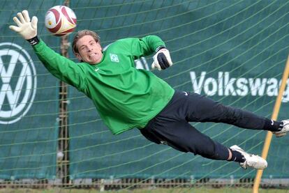 Wiese, portero del Werder, durante un entrenamiento.