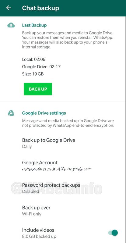 WhatsApp, nuevas opciones de backup.