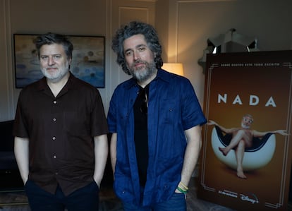 Los realizadores Gastón Duprat y Mariano Cohn, durante el estreno de la serie 'Nada' en el festival de San Sebastián.
