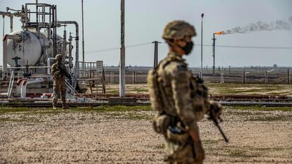 Soldado norte-americano no norte da Síria, em 13 de fevereiro.