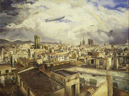 El zepel&iacute;, de 1930, obra de Jaume Mercad&eacute;, exposat a la Fundaci&oacute; Vila-Casas.