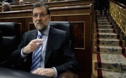 El presidente del Gobierno, Mariano Rajoy, en el Congreso de los Diputados.