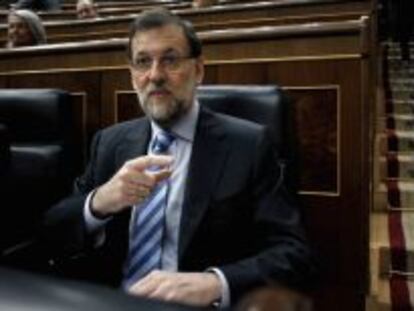 El presidente del Gobierno, Mariano Rajoy, en el Congreso de los Diputados.