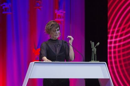 Blanca Suárez recibe el Premio Ondas Nacional de Televisión a Mejor intérprete femenina en ficción. 