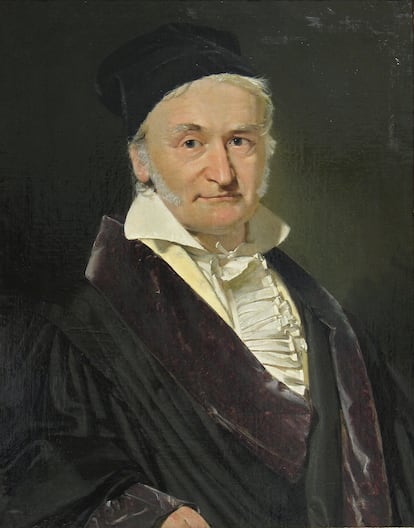 Johann Carl Friedrich Gauss (1777-1855), matemático, astrónomo y físico alemán, en un retrato hecho por Christian Albrecht Jensen.