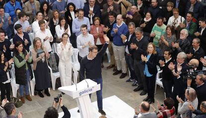 El presidente de la Xunta y líder del PPdeG, Alberto Núñez Feijóo, durante un acto de su partido.