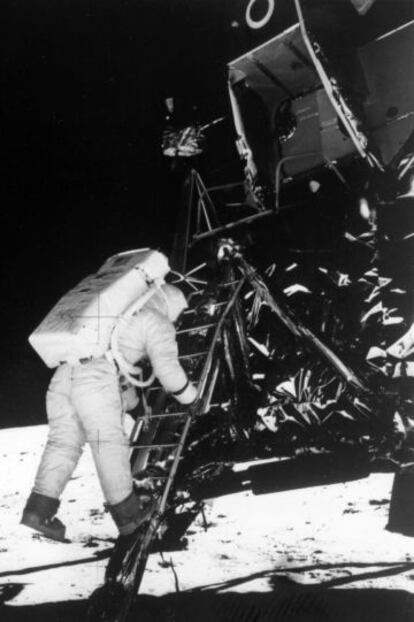 Edwin E. Aldrin, el segundo hombre en pisar la Luna en 1969.