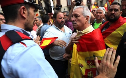 A protest against the referendum in Barcelona.