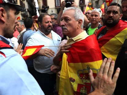 A protest against the referendum in Barcelona.