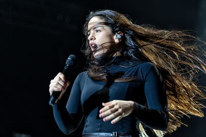Rosalía, durante su actuación en el festival Primavera Sound, en Madrid.