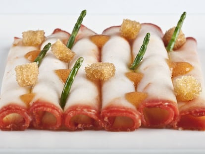 <i>Carpaccio</i> enchorizado.