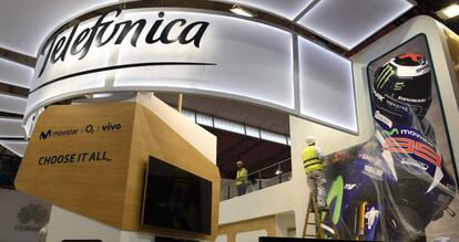 Stand de Telefónica en el Mobile World Congress de Barcelona.