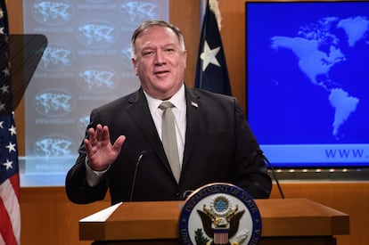 El secretario de Estado de EEUU, Mike Pompeo, habla durante una rueda de prensa celebrada el 2 de septiembre de 2020 en Washington.