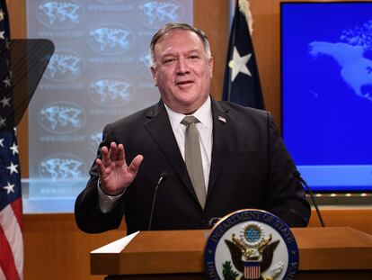 El secretario de Estado de EEUU, Mike Pompeo, habla durante una rueda de prensa celebrada el 2 de septiembre de 2020 en Washington.