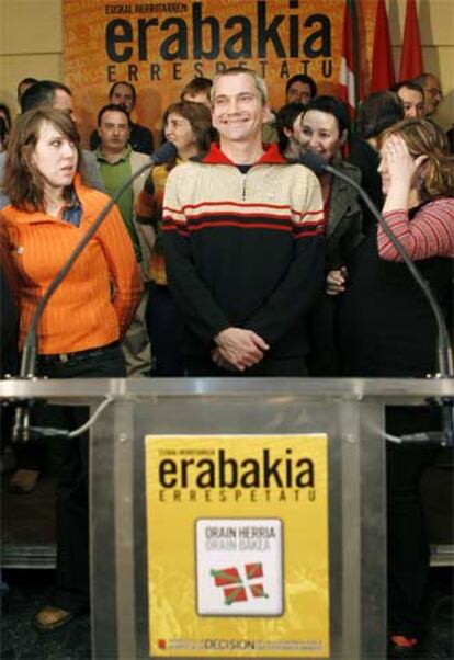 Joseba Permach, coordinador de Batasuna, en Pamplona.