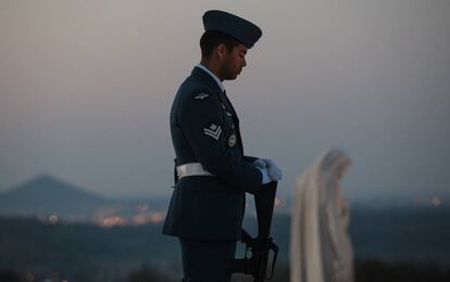 Un soldado canadiense durante una ceremonia, el pasado abril.