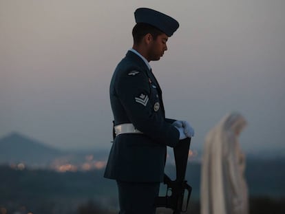 Un soldado canadiense durante una ceremonia, el pasado abril.
