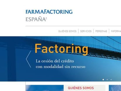 Imagen de la web de Farmafactoring.