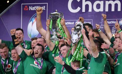 Irlanda celebra el título tras la victoria ante Inglaterra.