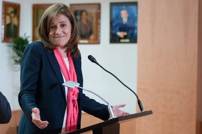 Margarita Zavala, en el Colegio de notarios, el pasado 10 de abril.