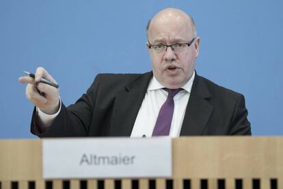 El ministro de Economía alemán, Peter Altmaier, durante la presentación de las previsiones de crecmiento el miércoles en Berlín.  