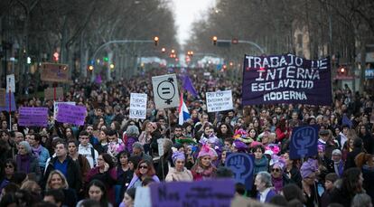 Manifestación feminista en Barcelona