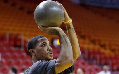 Rose, antes del segundo partido entre Heat y Bulls