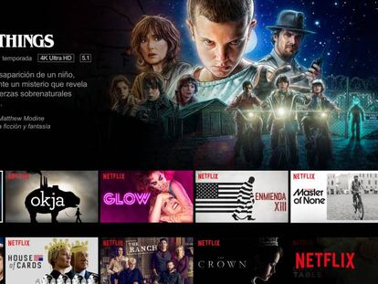 Parrilla de programaci&oacute;n de Netflix.