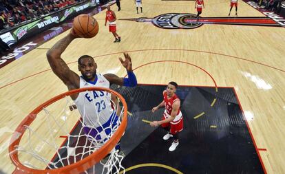 LeBron James y Curry en el &uacute;ltimo All Star celebrado en Toronto.