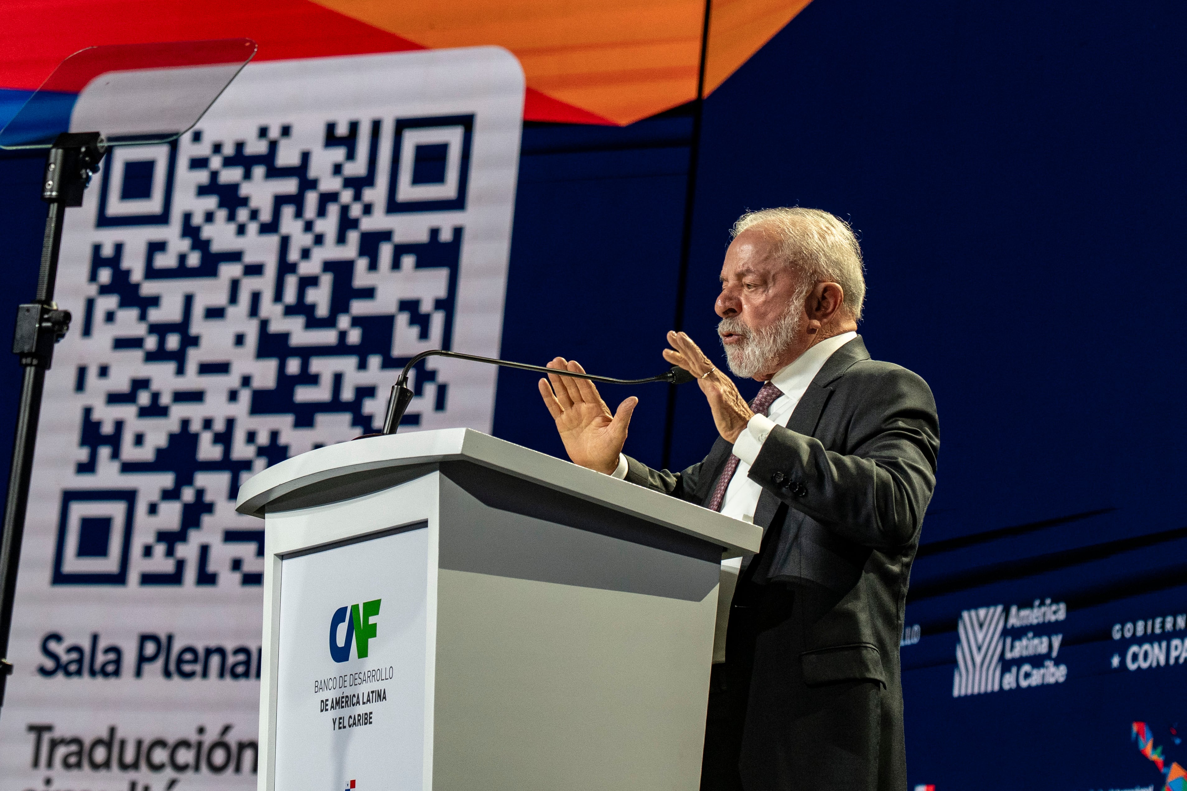 Luiz Inácio Lula da Silva durante el Foro Económico, este miércoles.