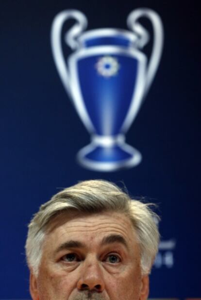 Ancelotti, durante la rueda de prensa.