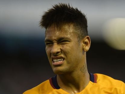 Neymar durante o jogo contra o Celta.