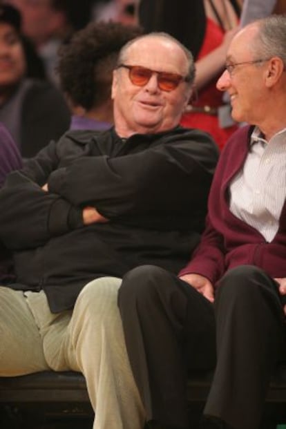 Jack Nicholson, en un partido de la NBA.