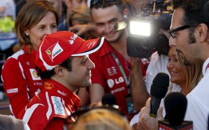 Massa atiende a los medios tras quedar segundo en el GP de Japón.