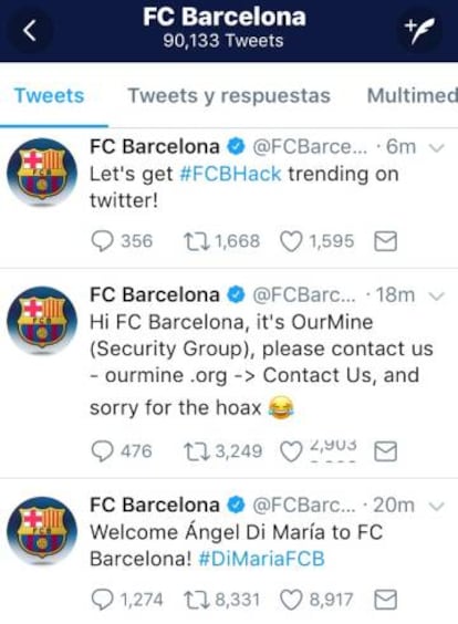 Una captura de pantalla de la cuenta del Barcelona