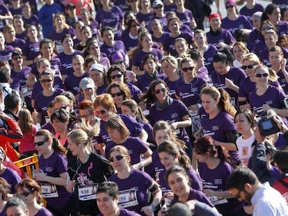 Un momento de la cerrera de mujeres celebrada en Valencia.