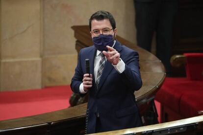 Pere Aragonès, durant el ple del 7 d'octubre.