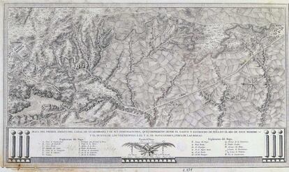 Mapa del Canal de Guadarrama, fechado en 1786