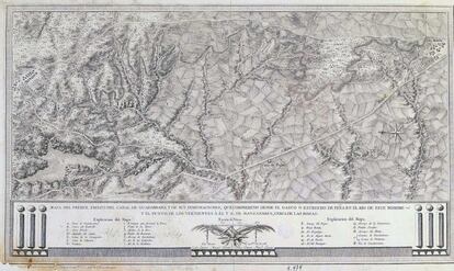 Mapa del Canal de Guadarrama, fechado en 1786
